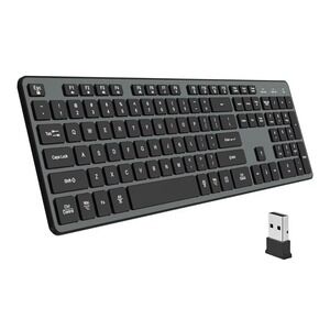 Wireless Keyboard USB Receiver Silent Keys Low Profile for Windows Mac Linux
